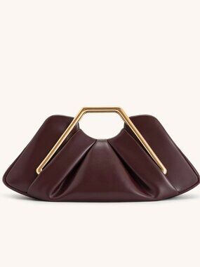 JW PEI Lila Metal Frame Clutch in Burgundy